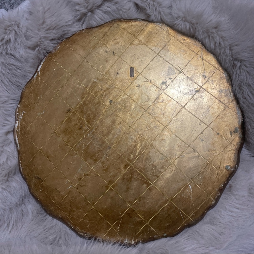 Gold Decorative Scalloped Florentine Wood Tray - Picture 7 of 11
